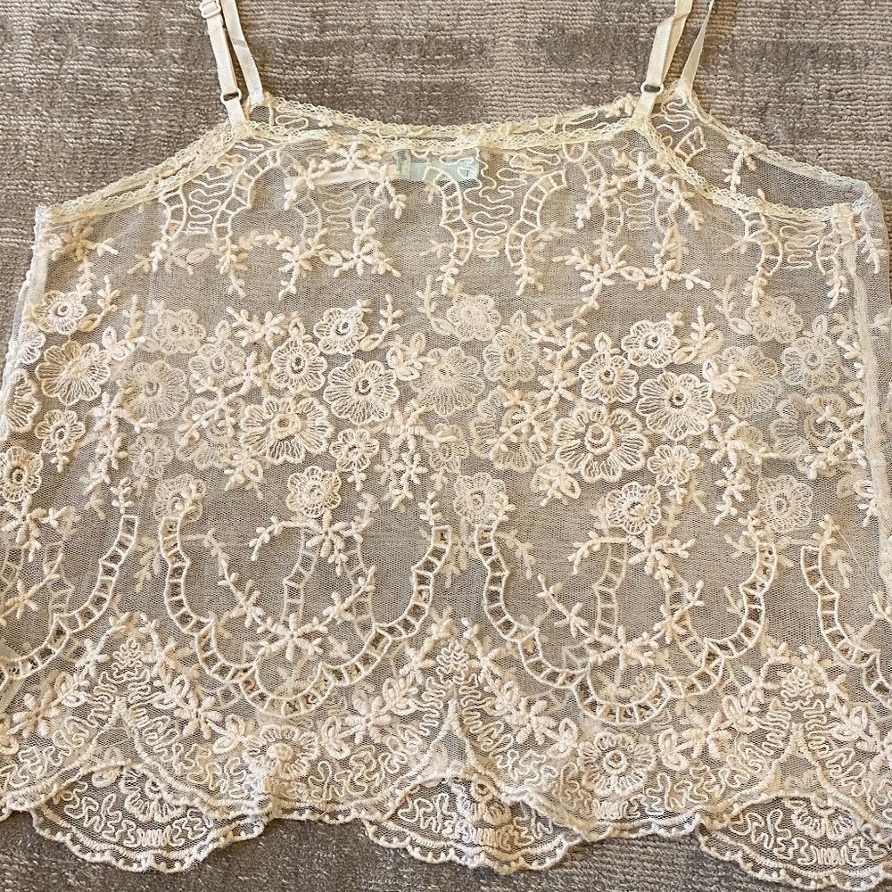Kimchi Blue Ivory Lace Sheer Tank Top - Picture 3 of 5